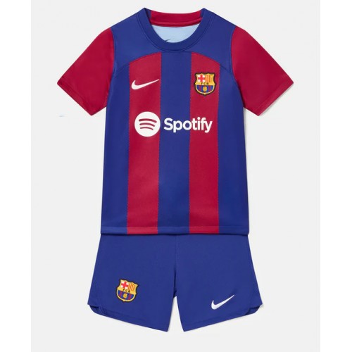 Echipament fotbal Barcelona Tricou Acasa 2023-24 pentru copii maneca scurta (+ Pantaloni scurti)